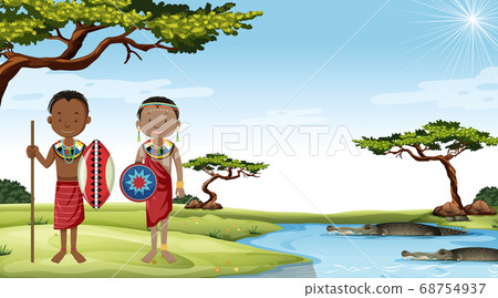 Ethnic people of African tribes in traditional Ethnic people of African tribes in traditional 68754937