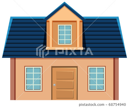 Simple house exterior on white background Simple house exterior on white background 68754940
