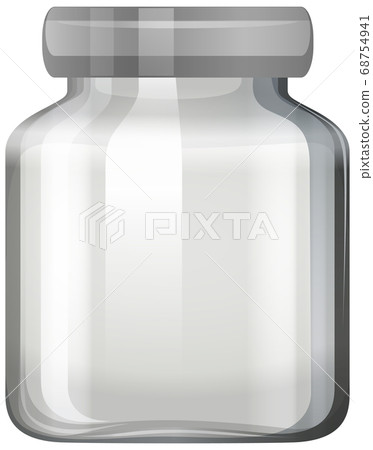 Empty glass jar on white background 68754941