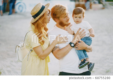 family on a beach 68755280