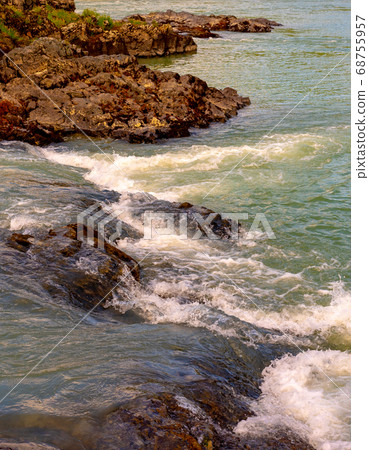 Stone rapids on a mountain river Katun Altai Stone rapids on a mountain river Katun Altai 68755957