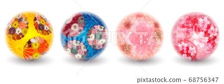 Temari New Year's card Ume icon Temari New Year's card Ume icon 68756347