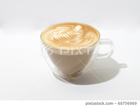 Cafe latte latte art white background 68756989