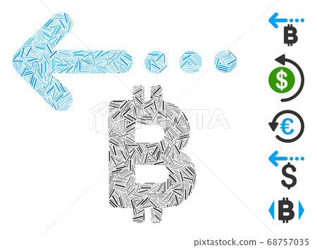 Line Mosaic Bitcoin Refund Back Icon Line Mosaic Bitcoin Refund Back Icon 68757035