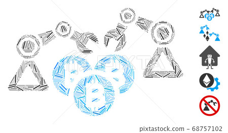 Line Collage Bitcoin Mining Robotics Icon Line Collage Bitcoin Mining Robotics Icon 68757102