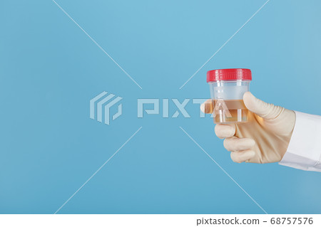 A container for biomaterial with a urine analysis 68757576