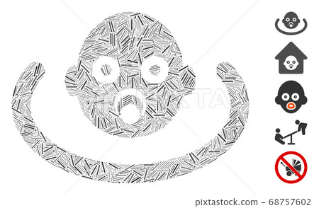 Line Collage Baby Environment Icon 68757602