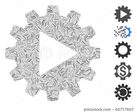 Dash Mosaic Automation Gear Icon - Stock Illustration [68757607] - PIXTA