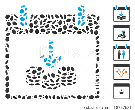 Ellipse Mosaic Coins Income Calendar Day 68757681