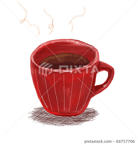 Steaming red coffee cup Steaming red coffee cup 68757706