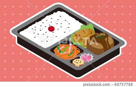 hamburger steak, cream croquette, japanese box lunch 68757788
