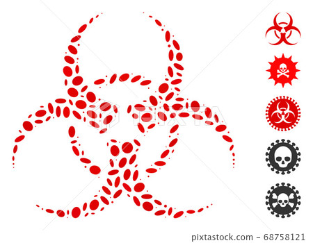 Ellipse Mosaic Biohazard Symbol 68758121