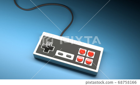 Retro computer gaming controller joystick on a Retro computer gaming controller joystick on a 68758166
