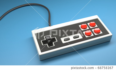 Retro computer gaming controller joystick on a Retro computer gaming controller joystick on a 68758167