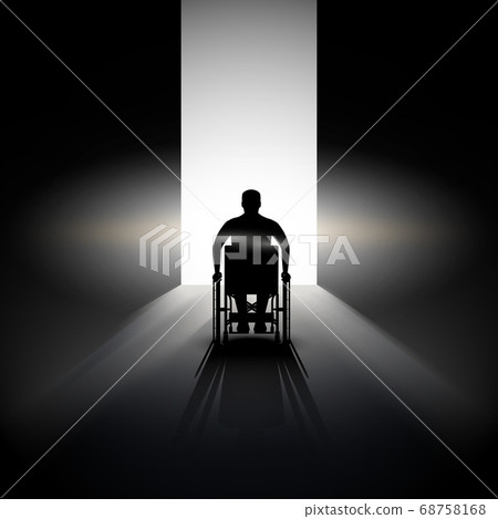 Light at the end of the tunnel and Disabled people Light at the end of the tunnel and Disabled people 68758168