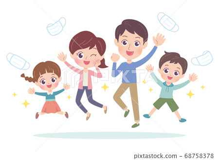 Jump family illustration Jump family illustration 68758378