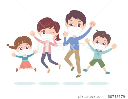 Jump family illustration Jump family illustration 68758379
