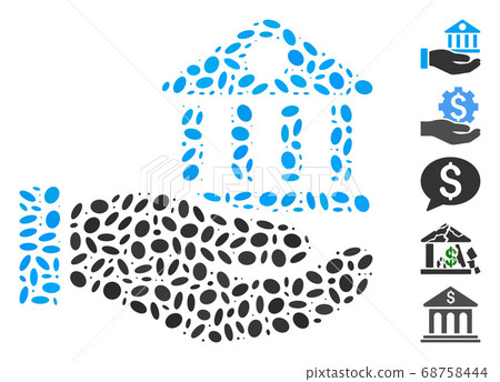 Ellipse Collage Bank Building Service Hand 68758444