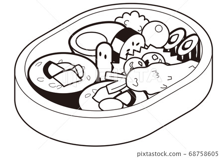 Children's bento (sushi roll and fried shrimp) 68758605