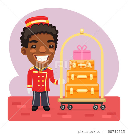 Cartoon Porter With Luggage Cartoon Porter With Luggage 68759315