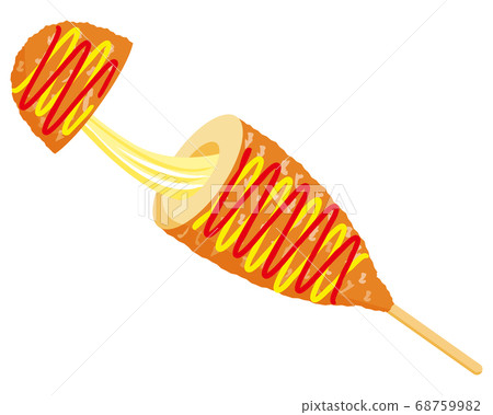 Vector illustration of cheese hatg Cheese hot dog 68759982