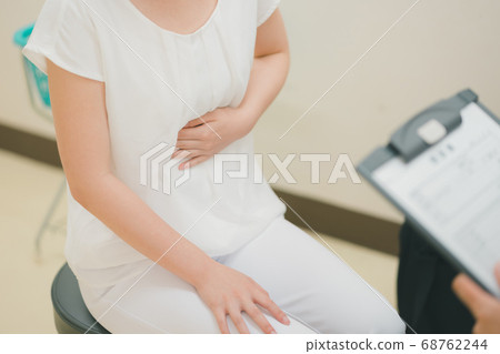 abdominal pain, female, lady 68762244