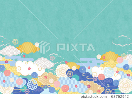 背景素材-日雲圖案（奇妙） 68762942