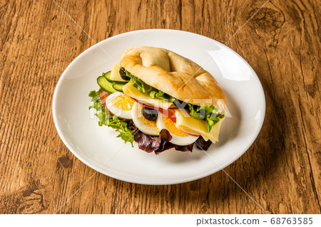 Middle Eastern food pita bread sandwich 68763585