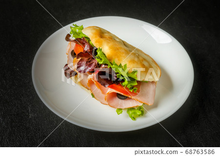 Middle Eastern food pita bread sandwich 68763586