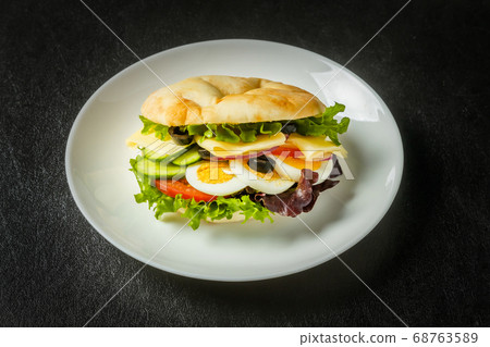 Middle Eastern food pita bread sandwich 68763589