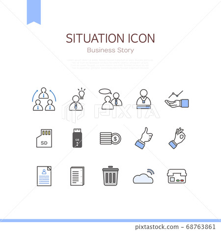 Easy to use flat situation icon 10 68763861