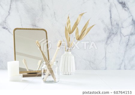 Composition with biodegradable bamboo toothbrushes. Composition with biodegradable bamboo toothbrushes. 68764153