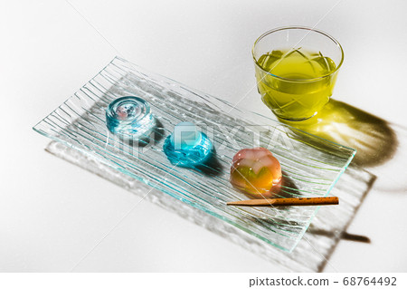 Japanese Jelly Sweet Japanese-style jelly dessert Japanese Jelly Sweet Japanese-style jelly dessert 68764492