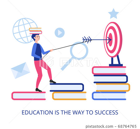 Education Is The Way To Success, flat design 68764765