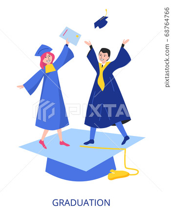 Graduation concept, flat design vector 68764766