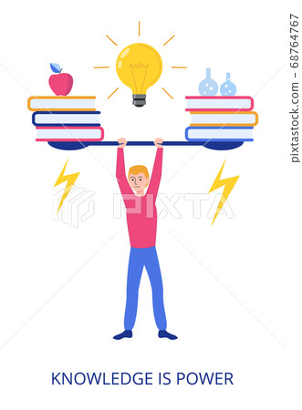Knowledge is Power concept, flat design vector 68764767