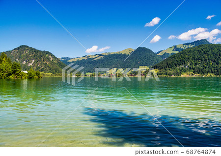 Lake Walchsee near Koessen at the Wilder and 68764874