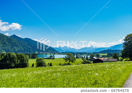 Lake Walchsee near Koessen at the Wilder and Lake Walchsee near Koessen at the Wilder and 68764878