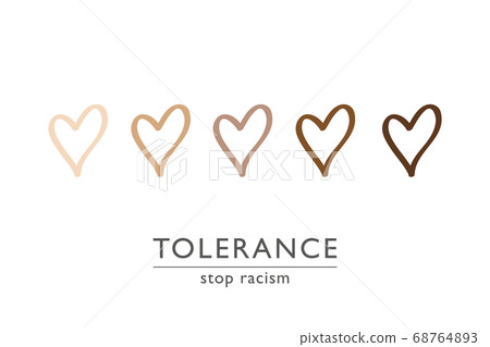 stop racism tolerance concept with hearts in different colors stop racism tolerance concept with hearts in different colors 68764893