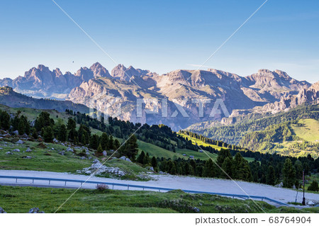 Panorama of the Alpes at Canazei in Dolomites, Panorama of the Alpes at Canazei in Dolomites, 68764904