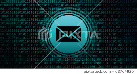 digital post mail with binary code background - Stock Illustration ...