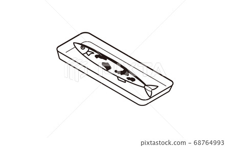 外賣出售托盤中的秋刀魚 外賣出售托盤中的秋刀魚 68764993