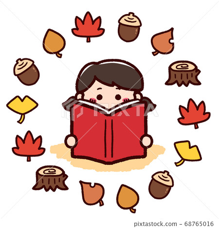 Autumn in reading Girls reading books 68765016
