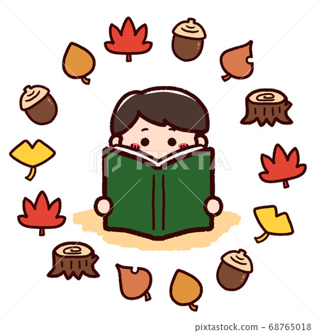 Autumn in reading Boy reading a book 68765018