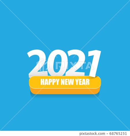 2021 Happy new year creative design background or greeting card with text. vectorr 2021 new year numbers isolated on blue on blue background 68765231
