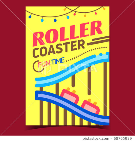 Roller Coaster Creative Advertising Banner Vector 68765959