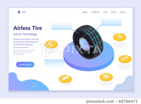 Future technology - Airless Tire, 3d isometric Future technology - Airless Tire, 3d isometric 68766471