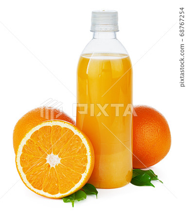 Bottle of fresh orange juice isolated on white 68767254