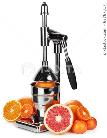 Mechanic juicer for citrus fruits isolated on white Mechanic juicer for citrus fruits isolated on white 68767317