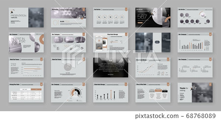 Geometric Presentation Element Templates. Vector infographics. 68768089